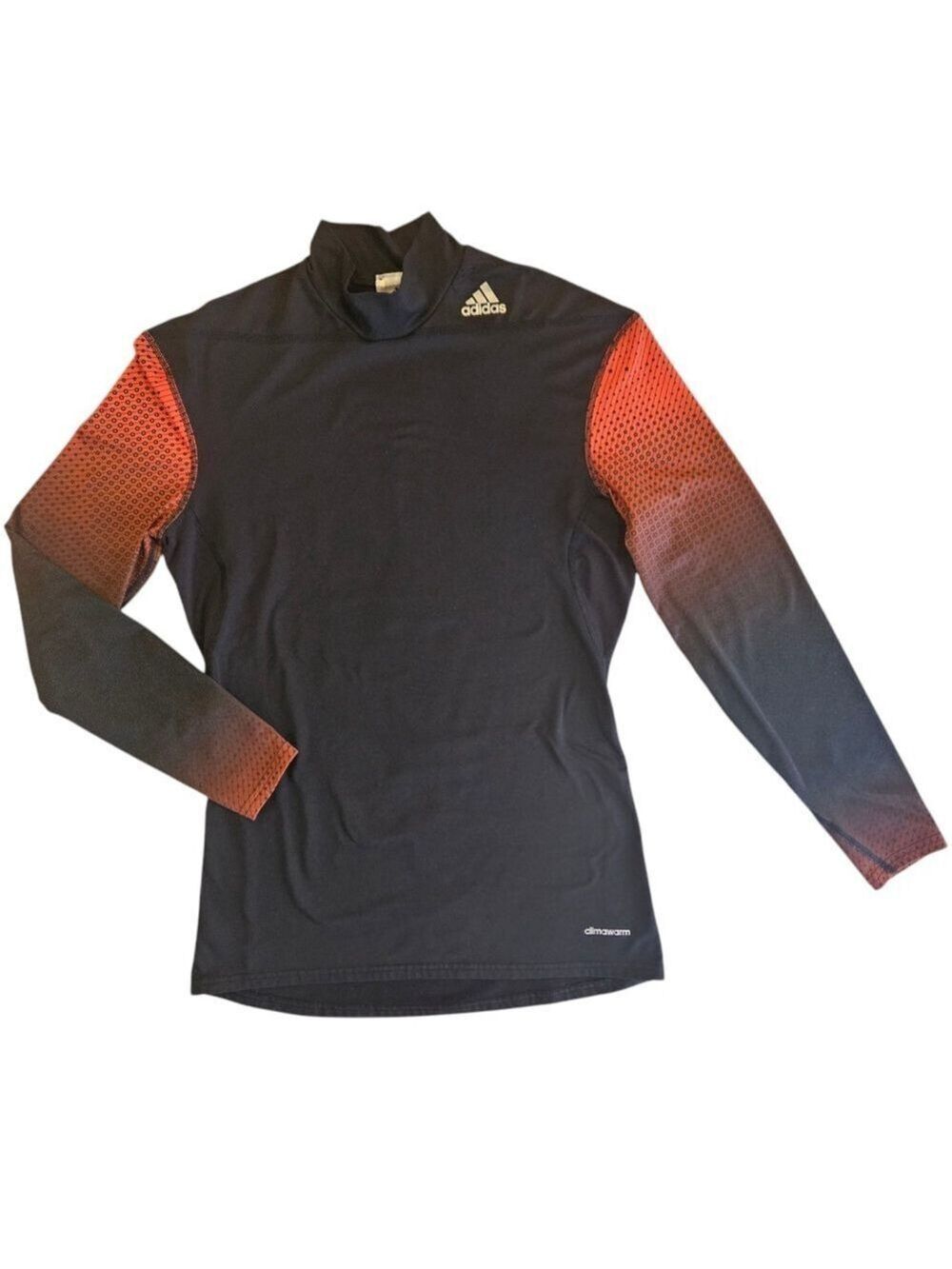 Adidas TechFit ClimaWarm Compression Long Sleeve Shirt - XL Black/Orange